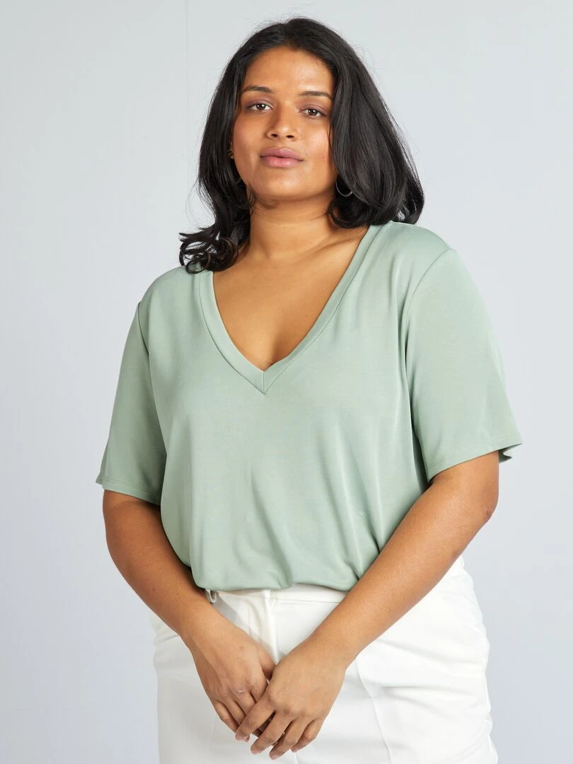 T shirt manches courtes stretch Vert