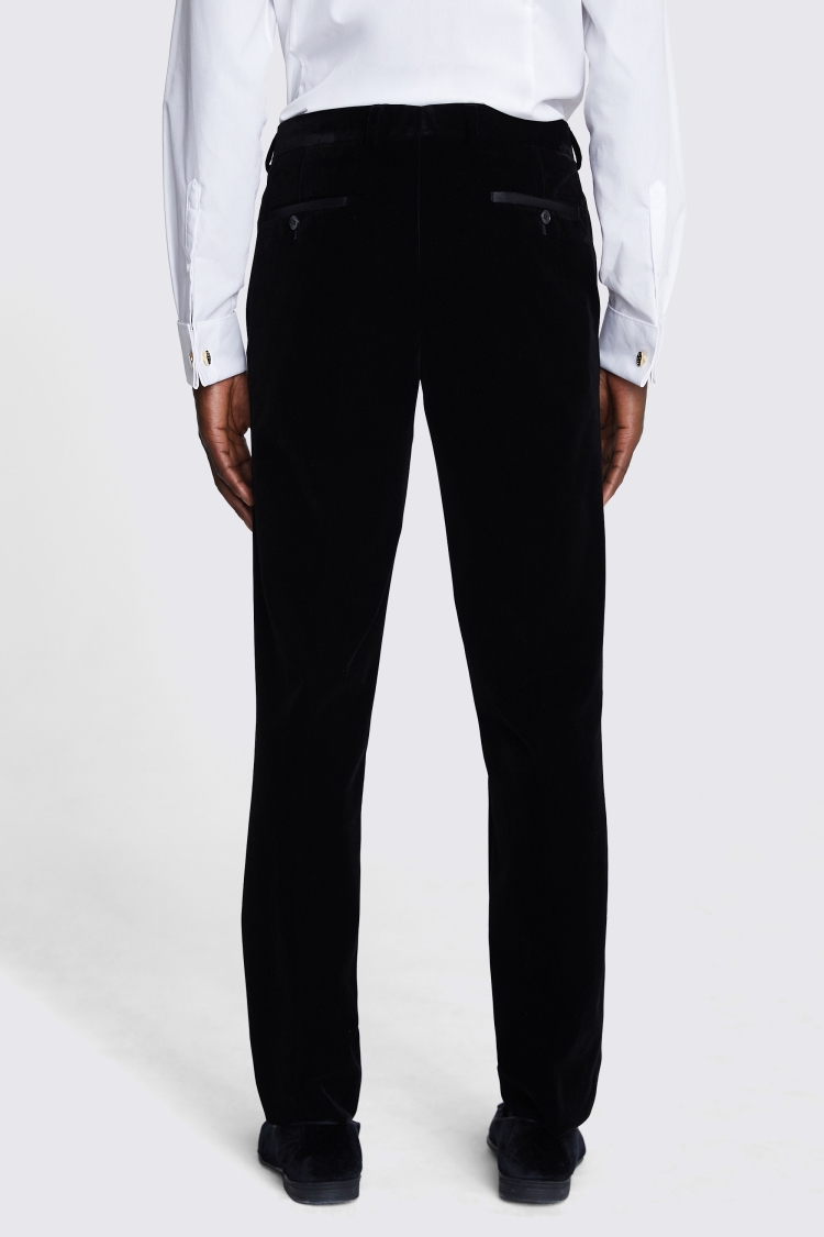 Slim Fit Black Velvet Dress Trousers Buy Online at Moss