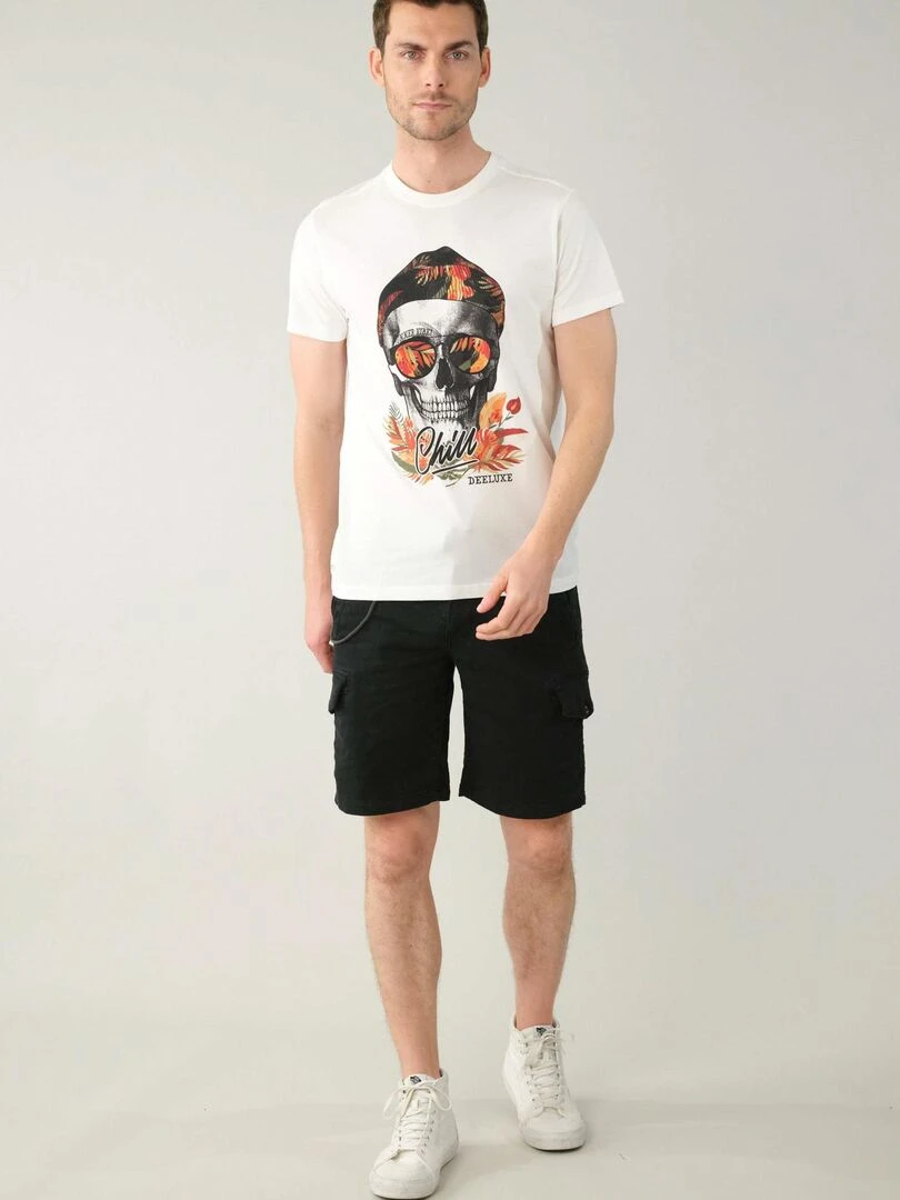 T shirt rock pour homme 'Deeluxe' Blanc