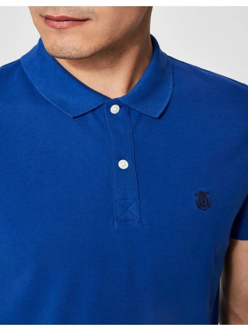 Polo manches courtes Selected   Bleu