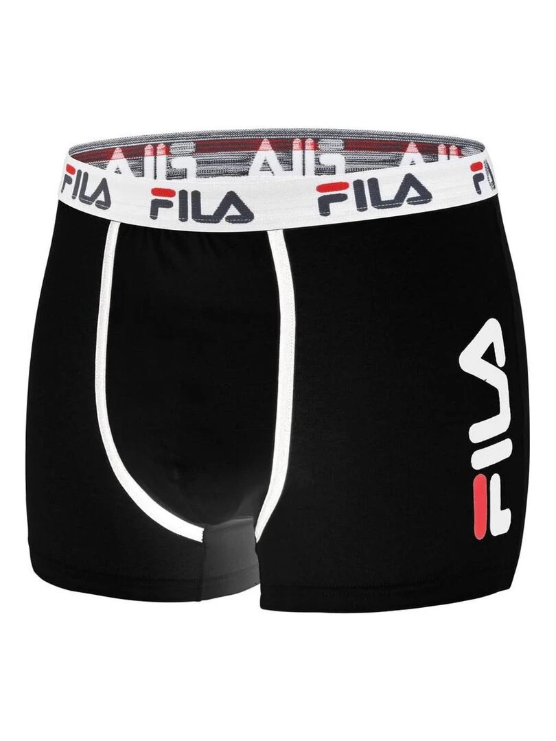 Lot de 2 Boxers coton homme FU5040 Uni Fila   Noir