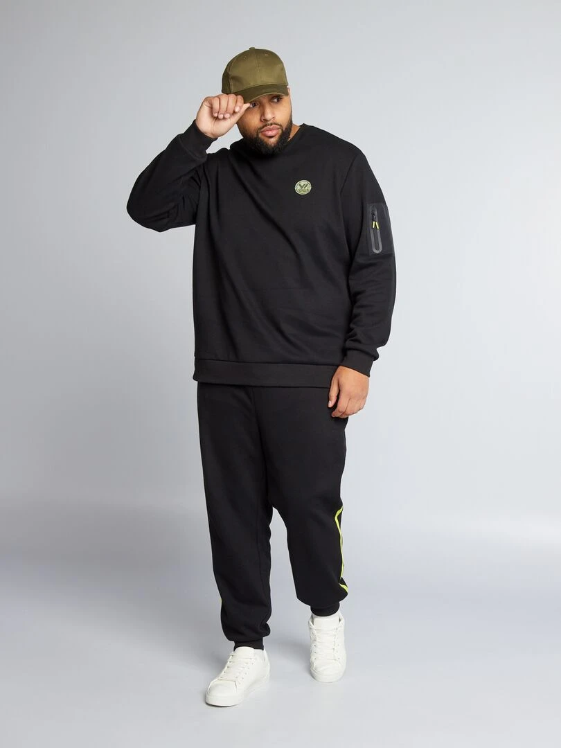 Sweat à capuche à motif   Bleu