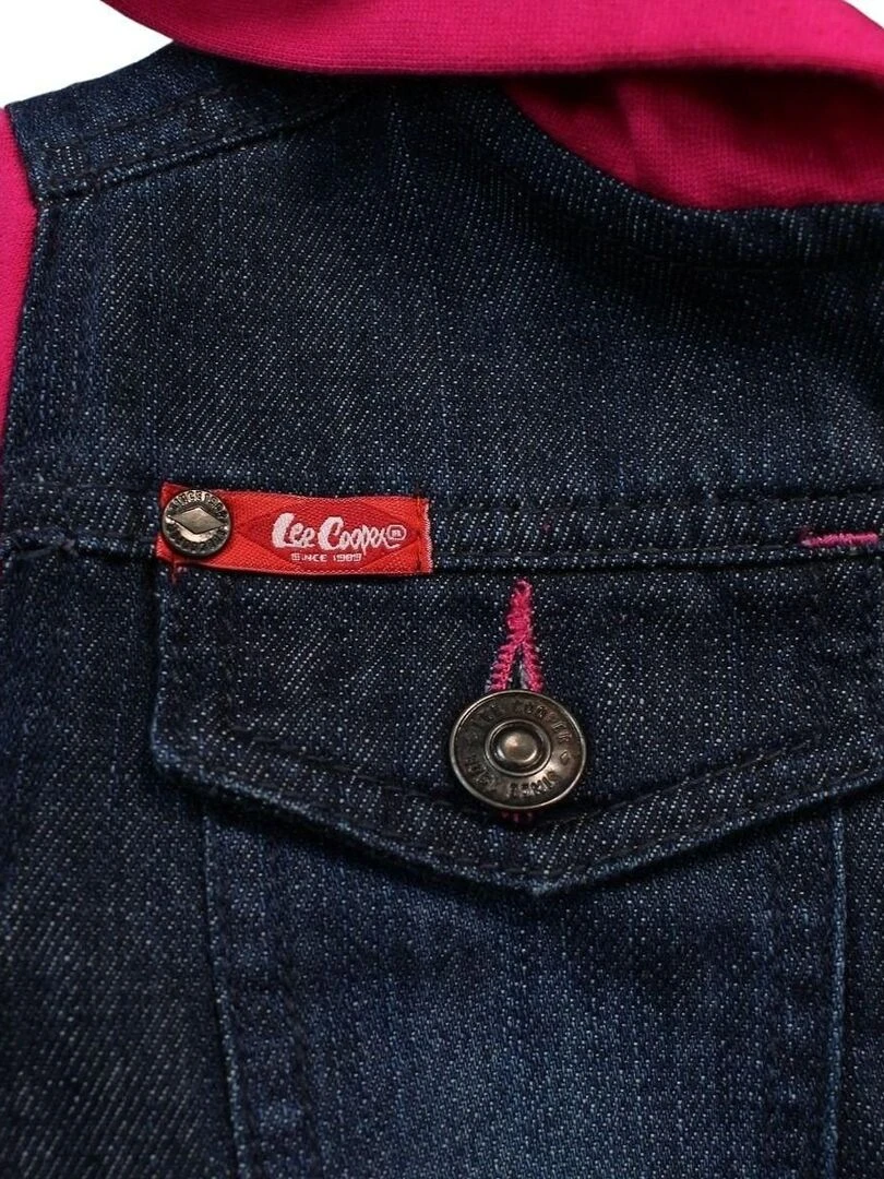 Lee Cooper   Vestes fille imprimé logo en coton   Rose fushia