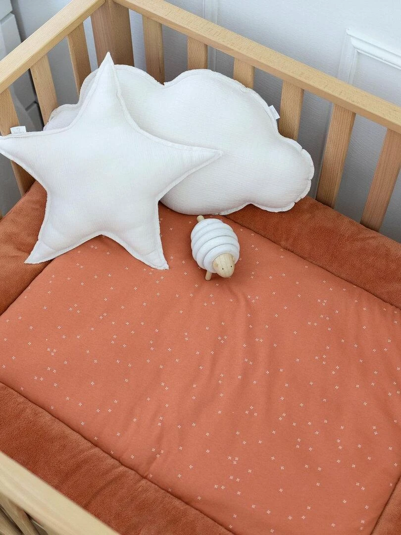 Bemini Tapis de parc et jeu Pady jersey et bambou Camel