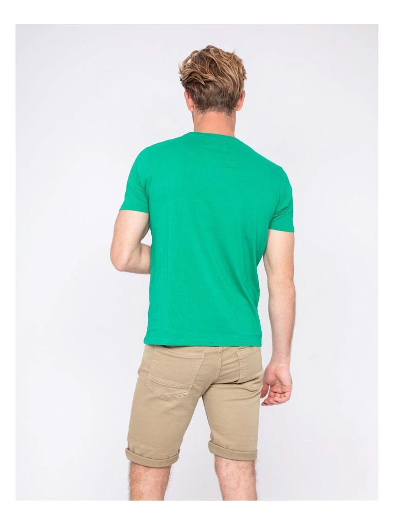 T shirt col rond pur coton NORWIN   Vert