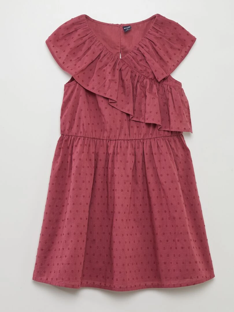Robe en coton plumetis Bordeaux
