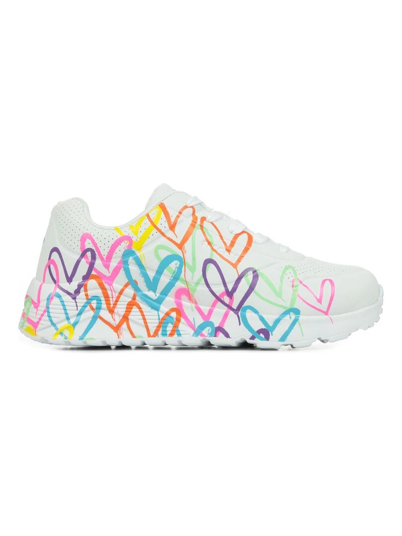 Baskets Skechers Uno Lite Spread The Love Blanc