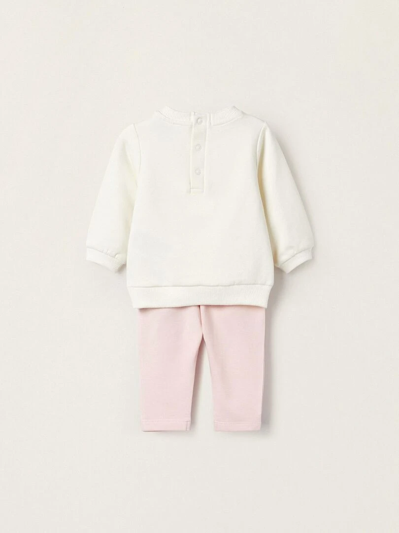 Pull + Pantalon en coton pour nouveau né 'Minnie' ATLANTIC COMPANY Rose clair