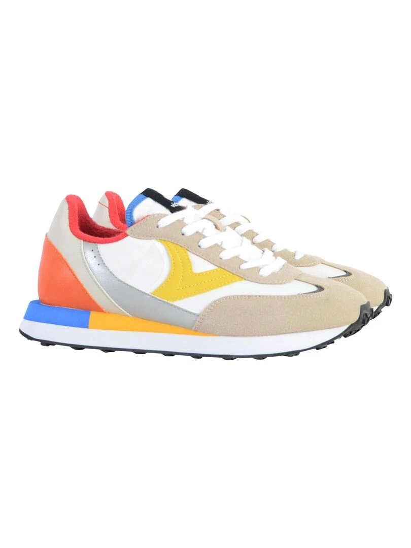 Basket à Lacets Plate Victoria   Beige