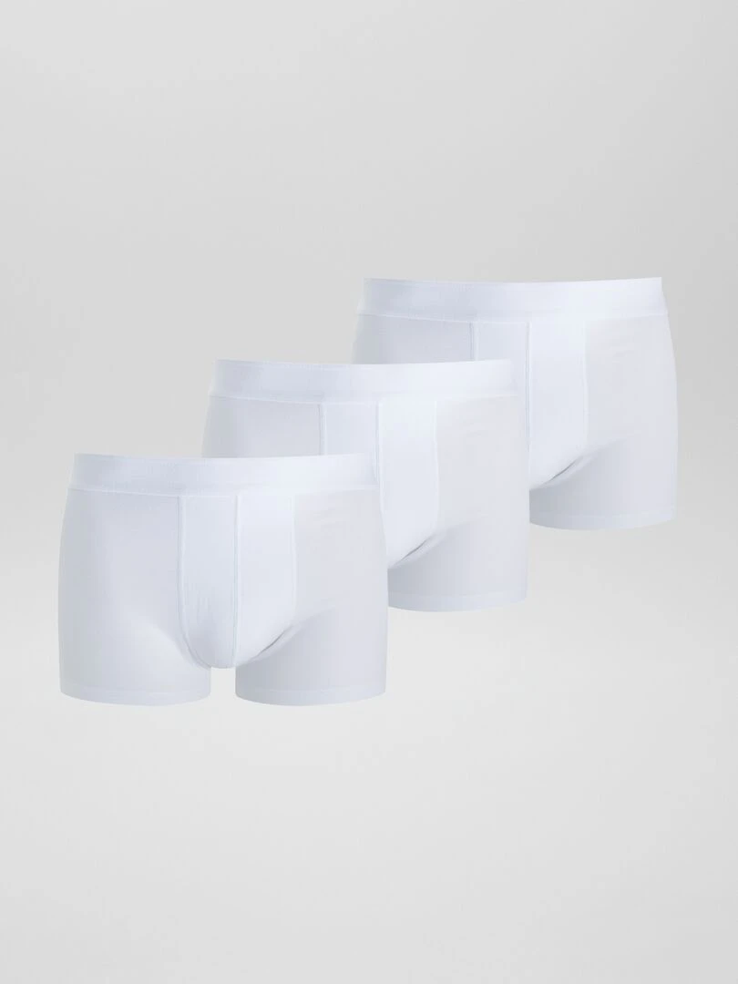 Lot de 3 boxers unis Blanc
