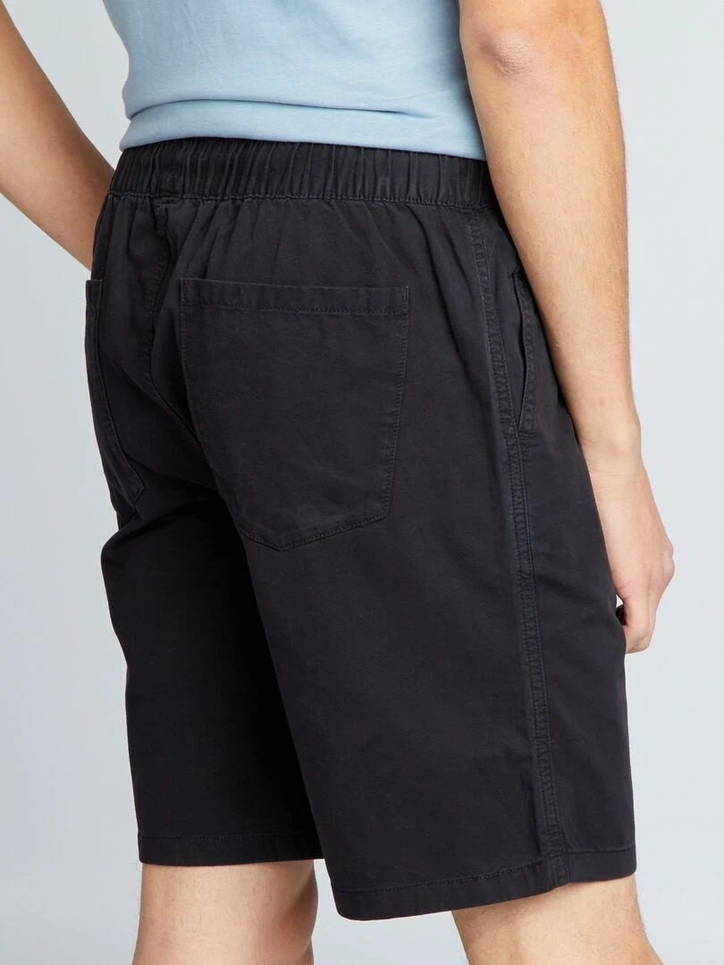 Short élastique en coton   noir