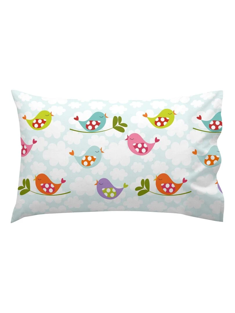 Parure housse de couette 2 pièces Little birds Berceau "Happyfriday"   Bleu Rose