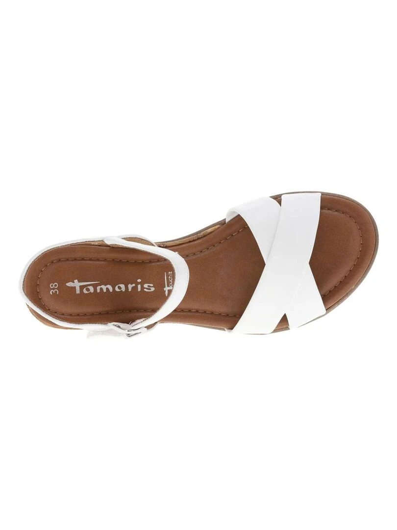 TAMARIS   Nu pieds talon compensé bas   Blanc