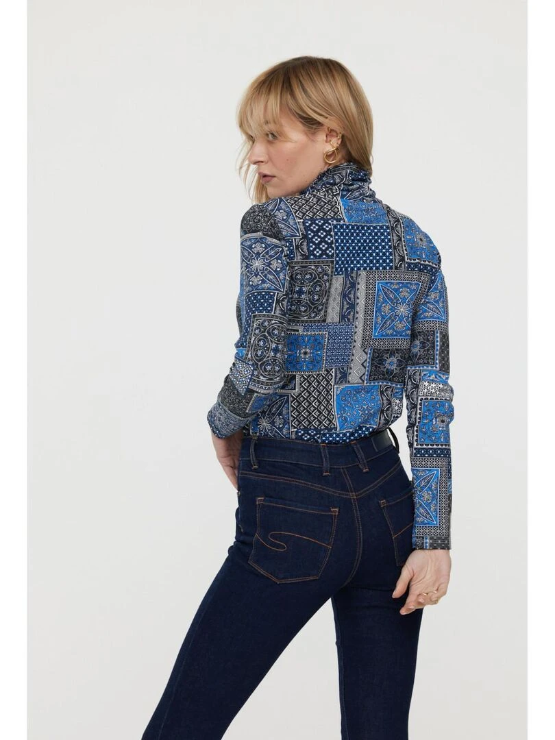 Lee Cooper T Shirt manches longues coton slim ANTIA Bleu