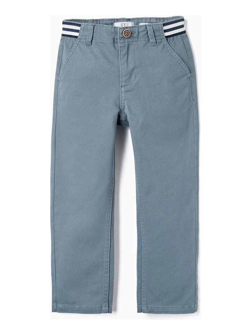 Pantalon en sergé de coton pour garçon 'Slim Fit' ATLANTIC COMPANY Bleu