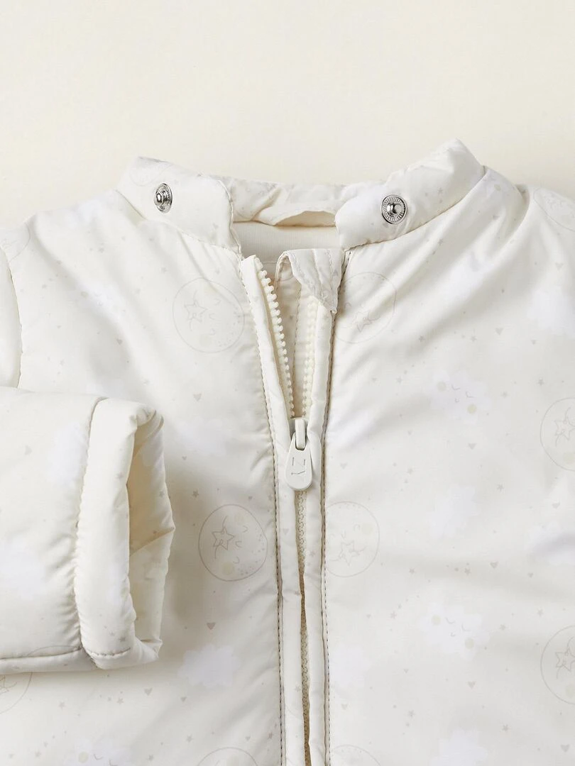 Manteau Matelassé avec Capuche avec Oreilles pour Bébé Fille 'Stars & Moons'  SUNRISE BLISS   Blanc