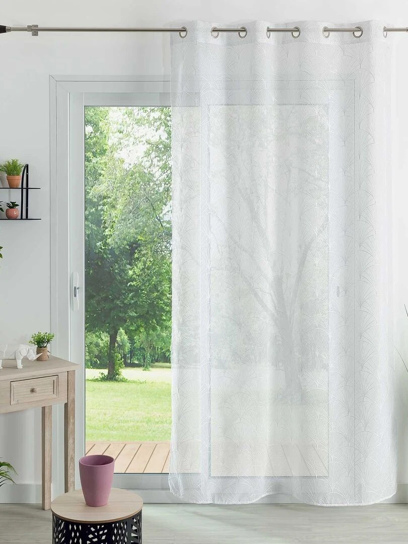 Voilage brodé au style art déco Blanc