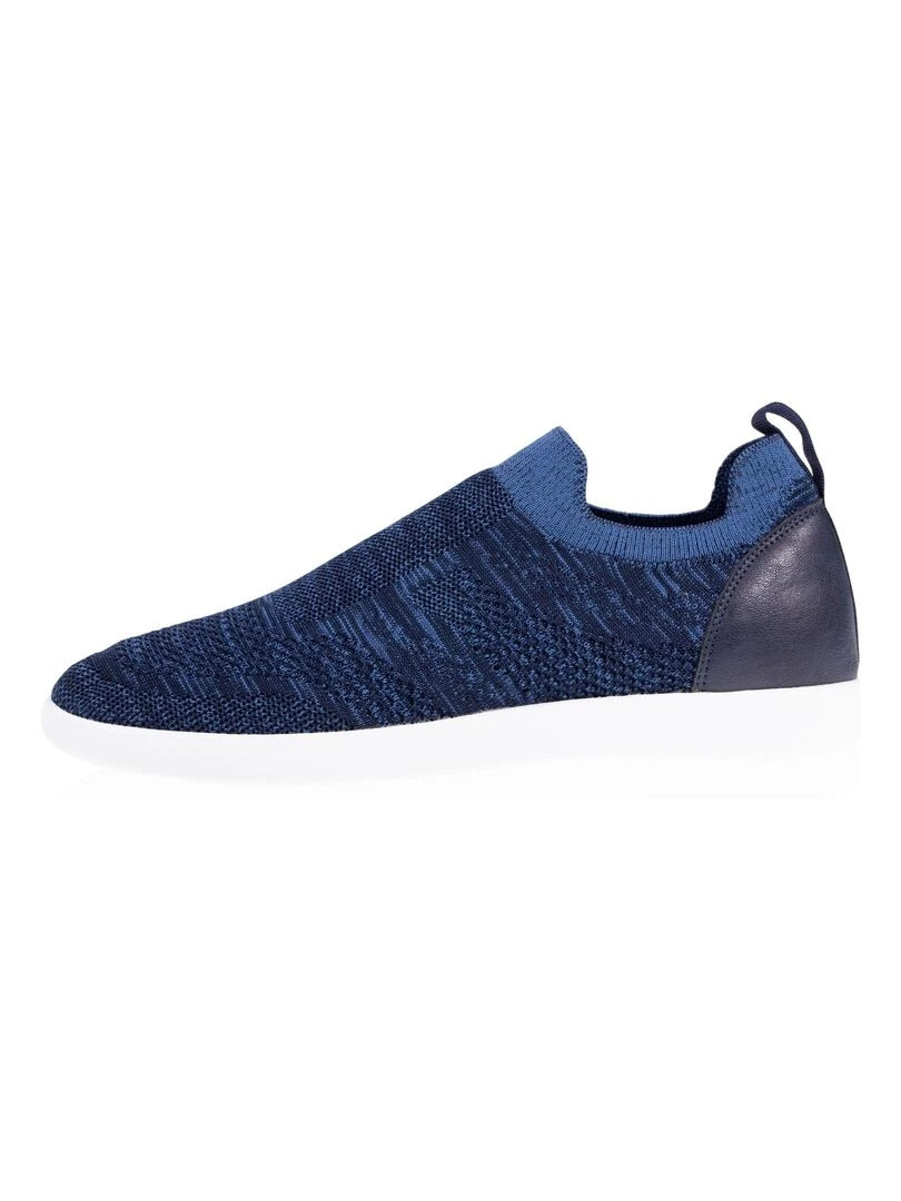 Baskets Confort Homme slip on Marine Chiné   Bleu marine