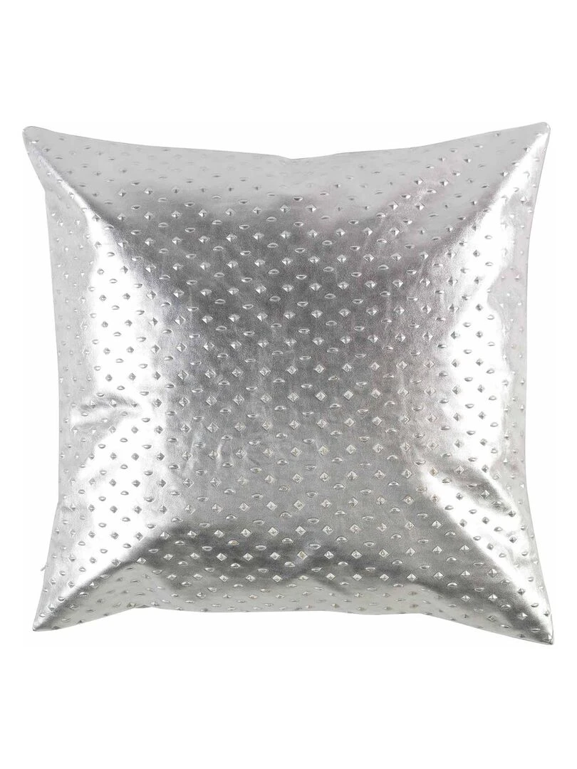 Coussin Suede Sterling effet metal Argent