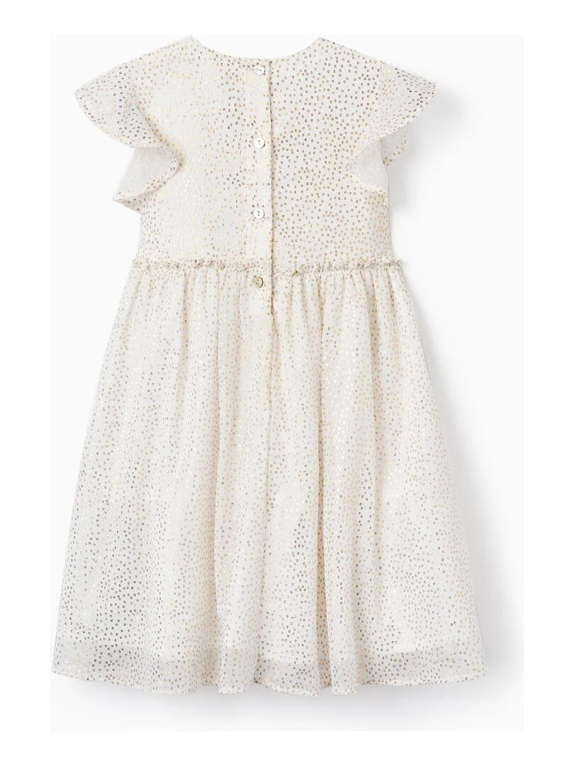 Robe de Cérémonie pour Fille manches courtes LETS PARTY Blanc
