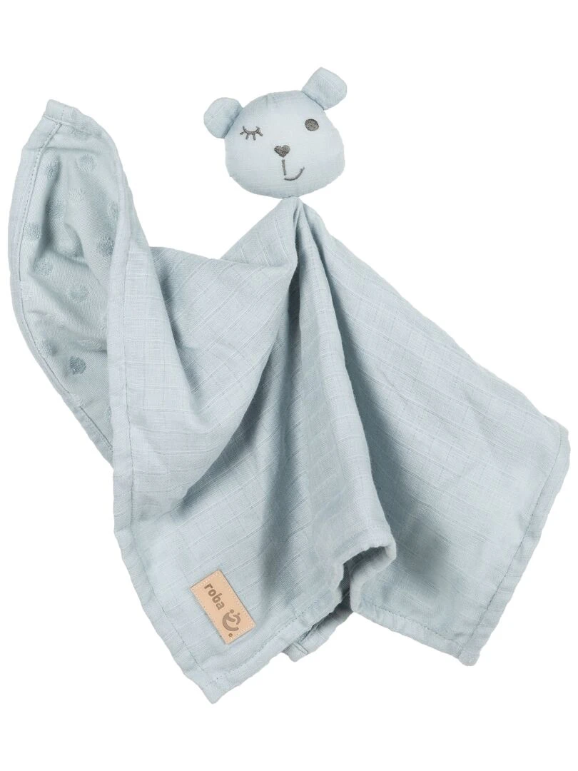 ROBA Doudou Ours "Lil Planet" Coton Bio Certifié OEKOTEX Bleu Ciel Bleu clair