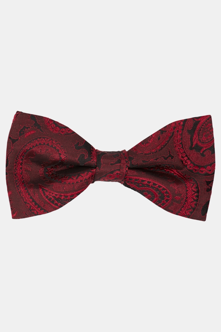 Wine Paisley Silk Bow Tie Buy Online at Moss