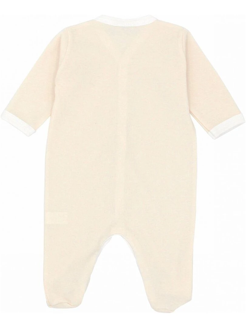 Pyjama été léger   100% coton biologique   1 à 6 mois   Blanc cassé