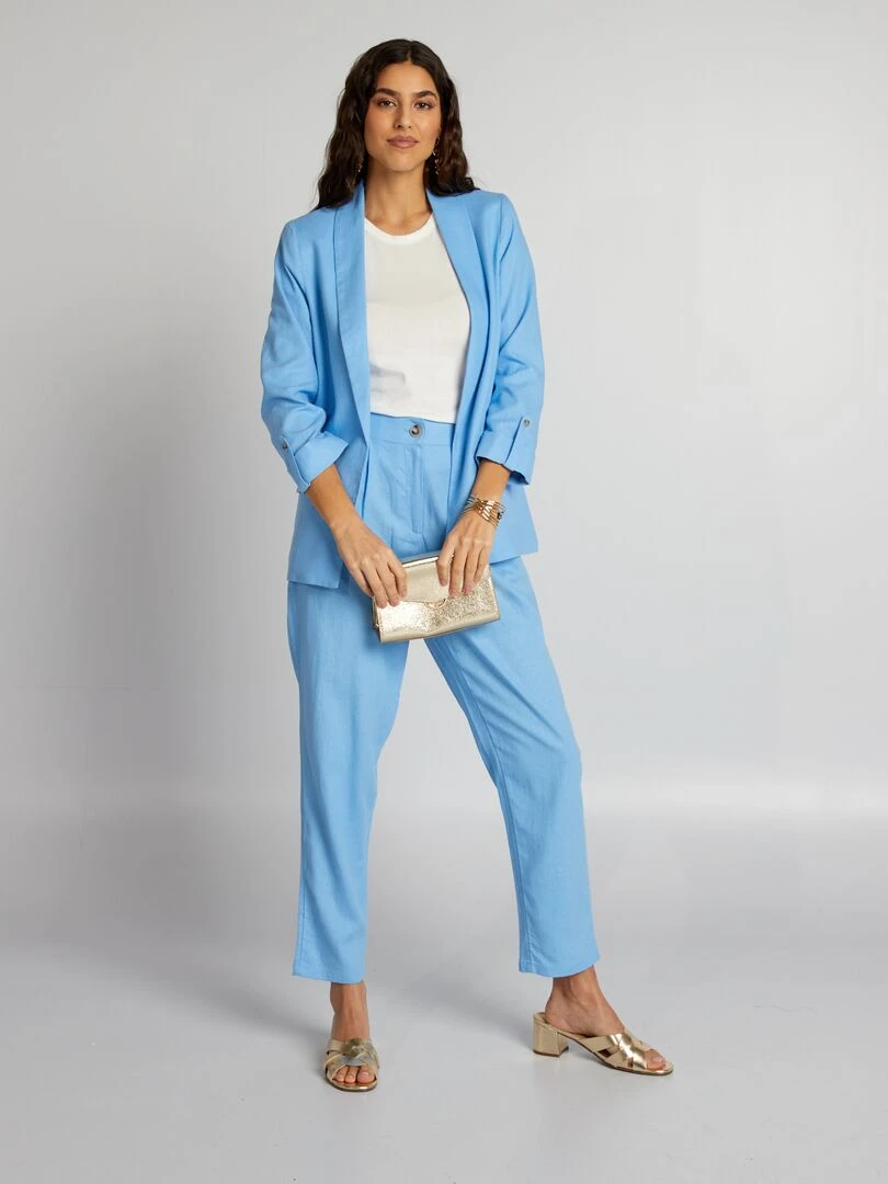 Veste tailleur mi longue Bleu