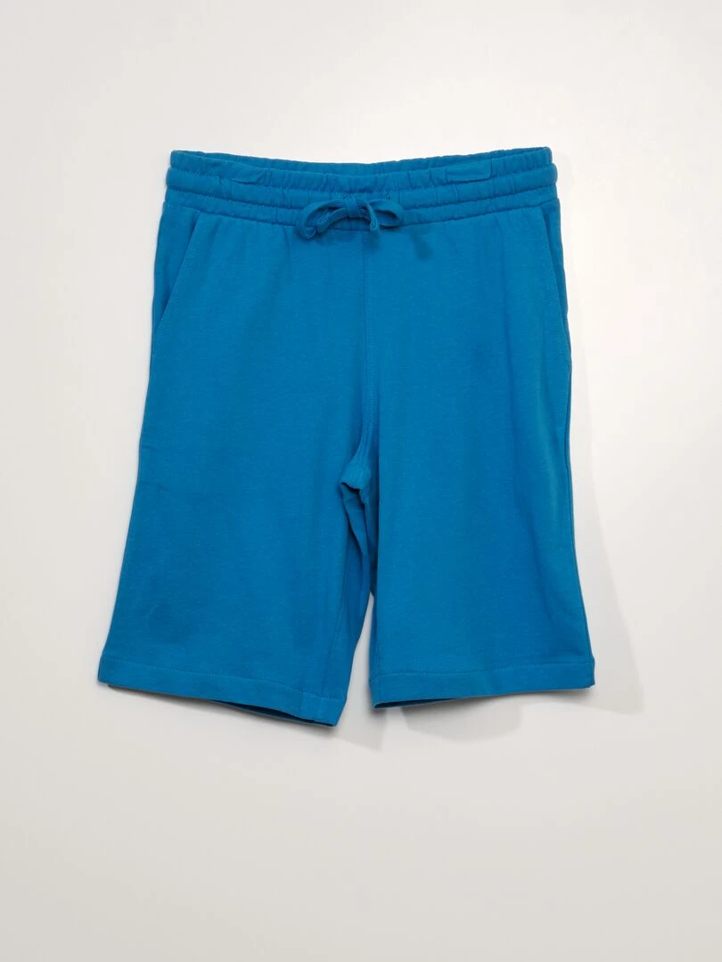 Short uni en molleton bleu