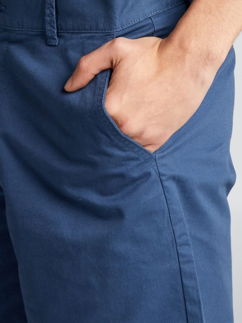 Bermuda chino en twill   Bleu