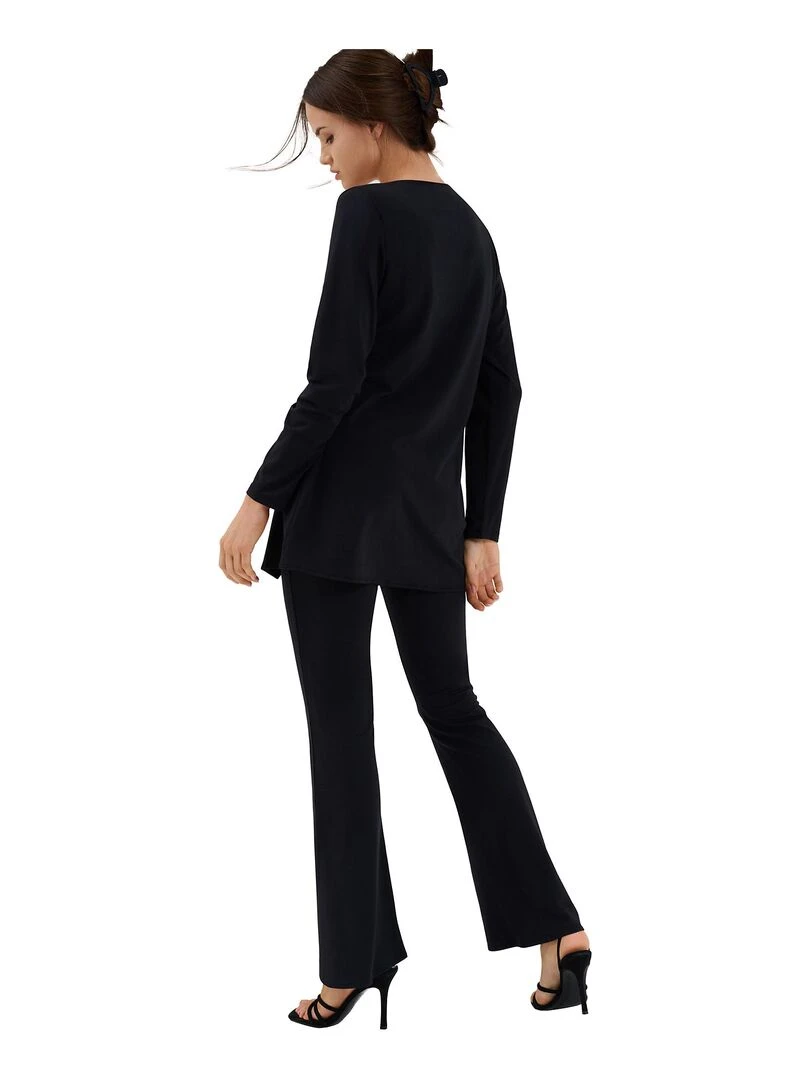Haut pyjama tunique manches longues Mia   Noir