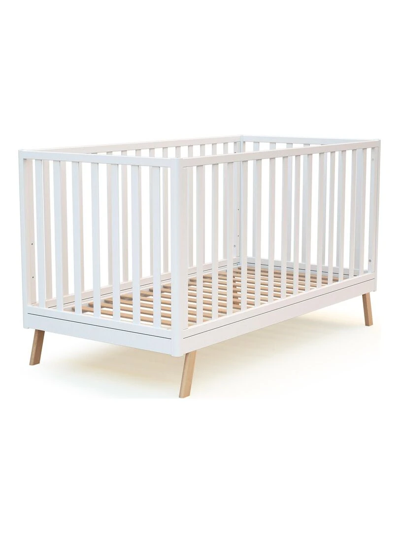 AT4    Lit bébé évolutif CONFORT en bois   Blanc