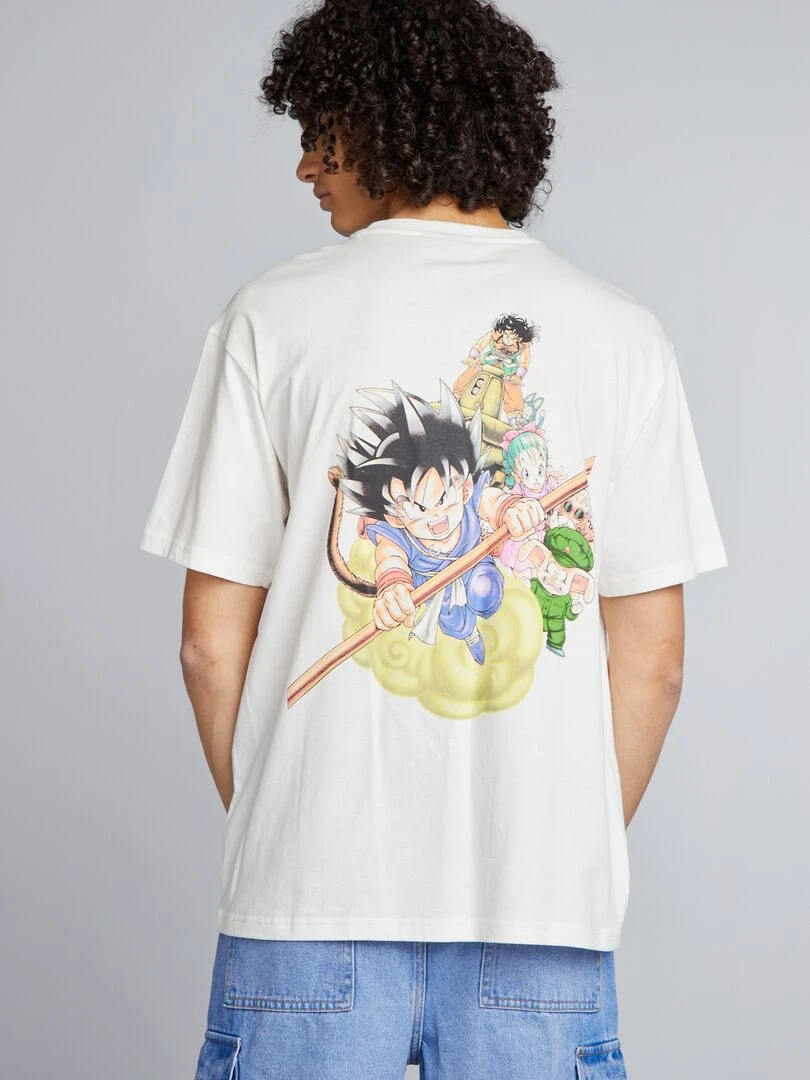 T shirt oversize en coton 'Dragon Ball Z' blanc