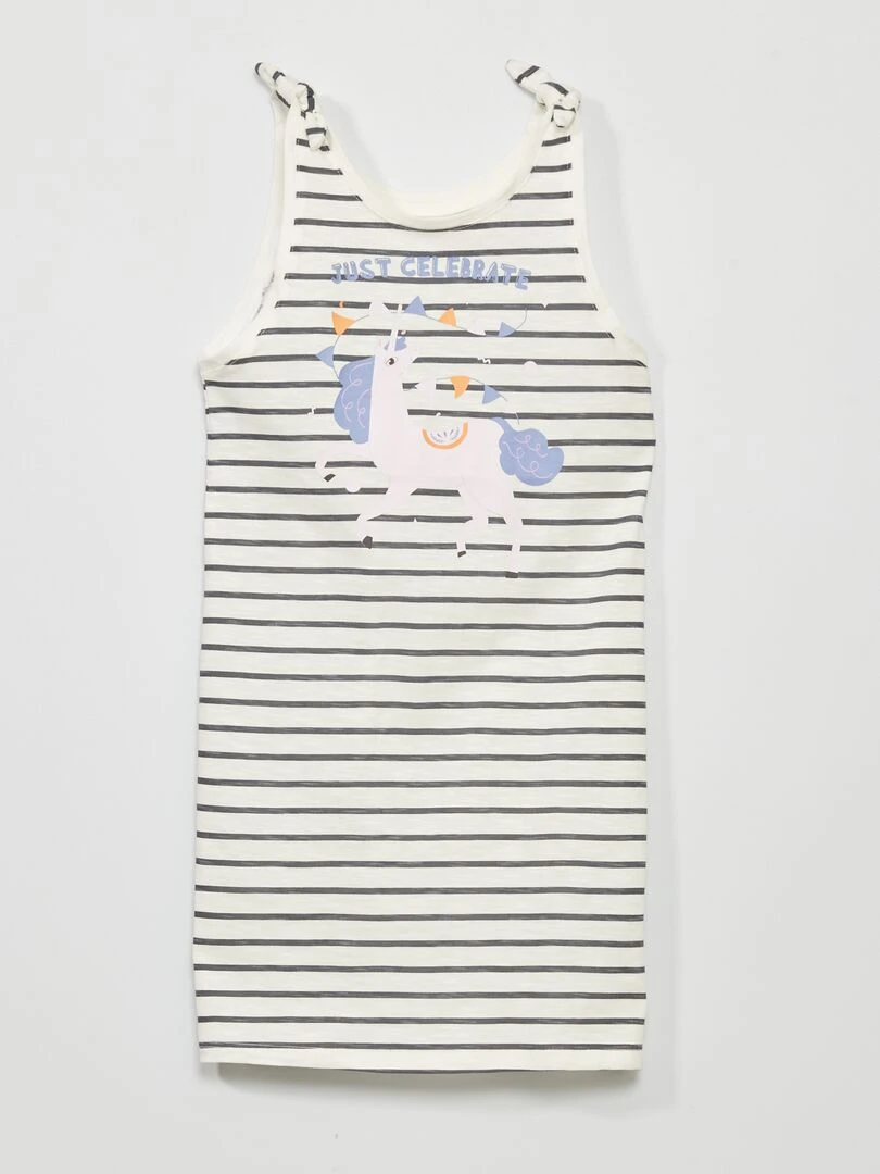 Robe t shirt 'licorne' Noir et blanc