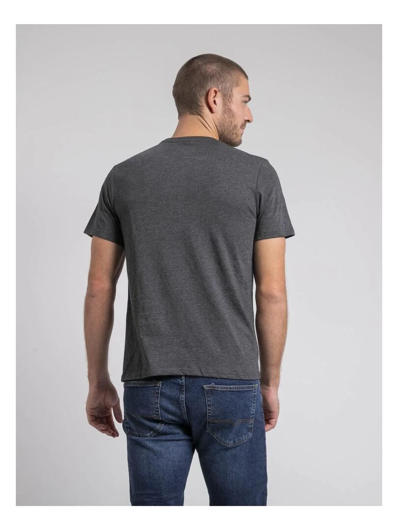 T shirt col rond pur coton JAKITED Gris