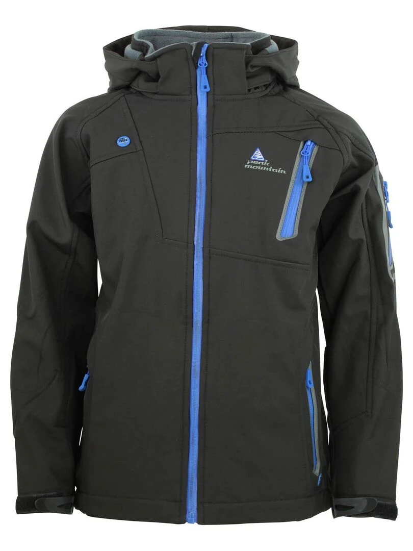Blouson softshell garçon ECOLOK PEAK MOUNTAIN Noir Noir