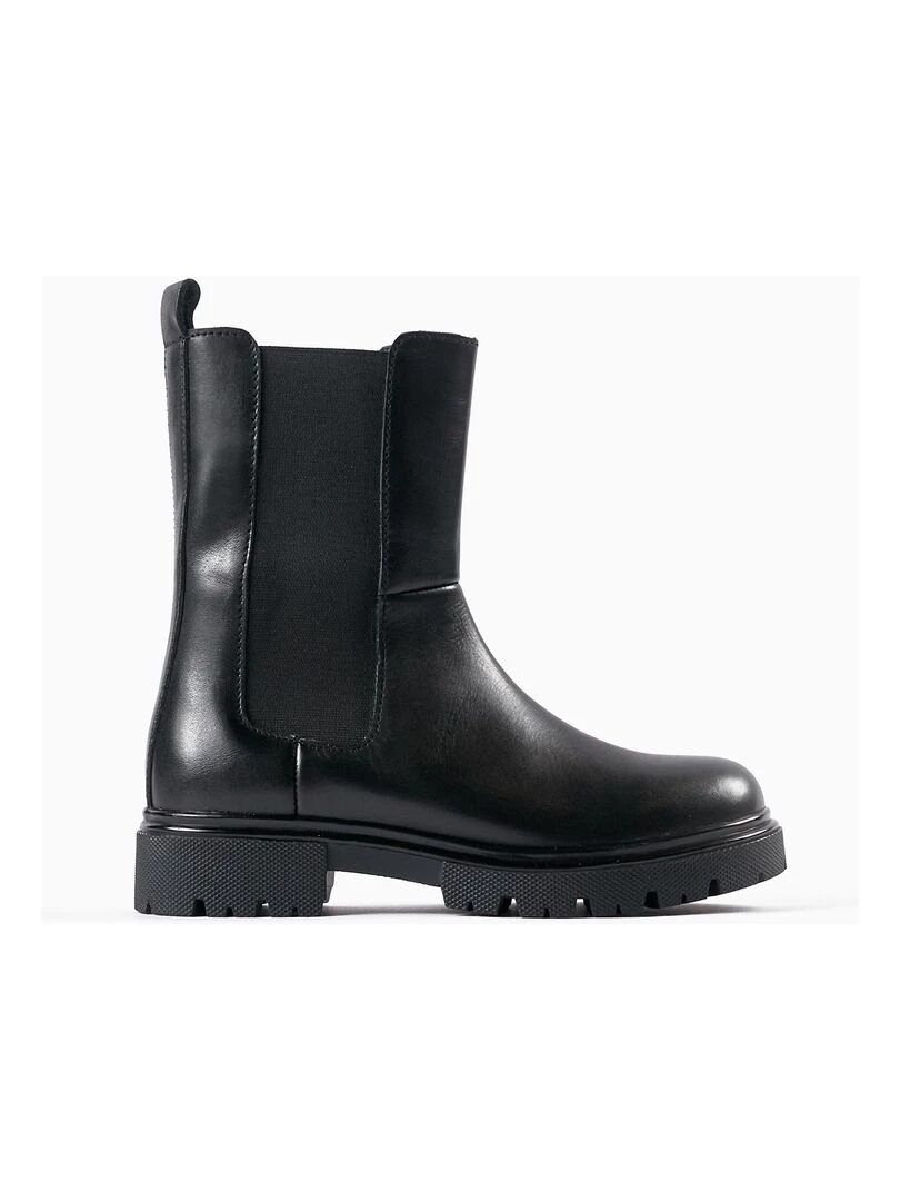 Bottes de Motard en Cuir pour Fille GREAT GOALS GREAT WORLD Noir