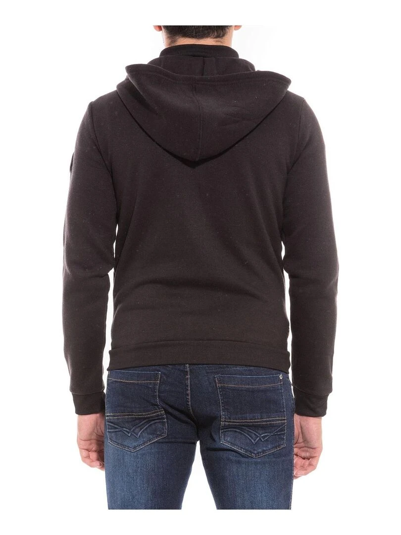 Sweat zippé capuche blouson WAPALA Noir