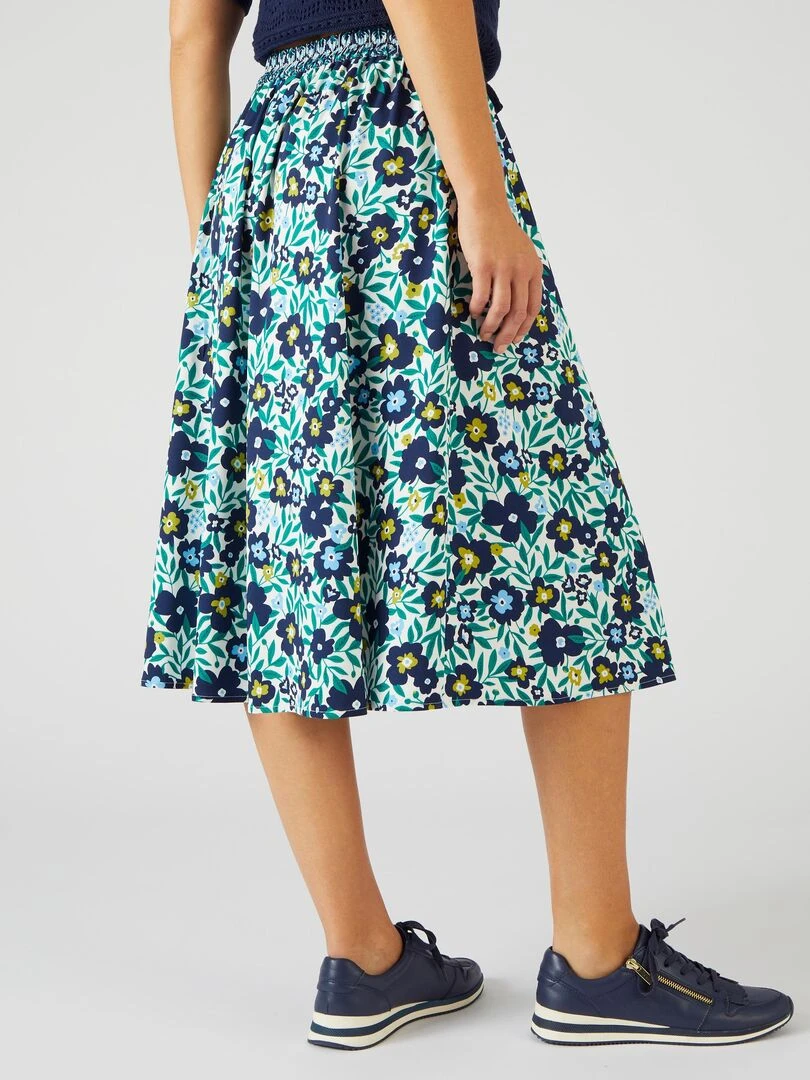 Jupe évasée imprimée   Damart   Blanc