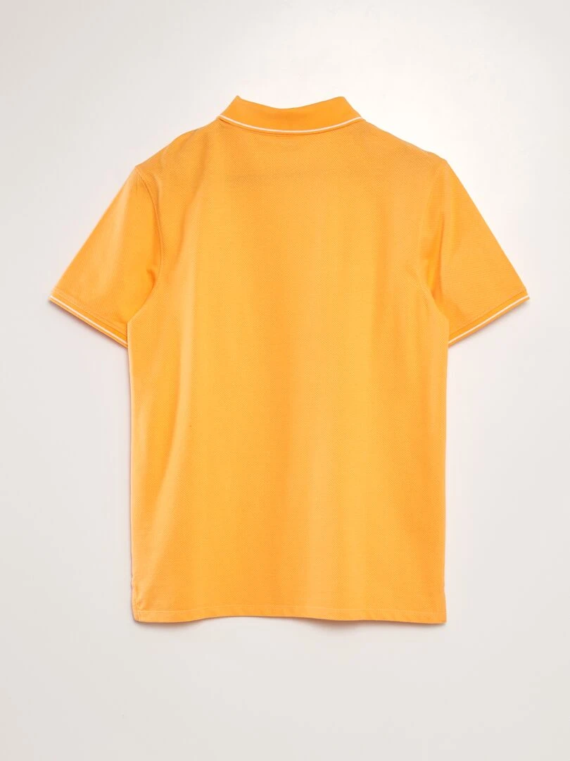 Polo en piqué de coton effet moucheté Orange