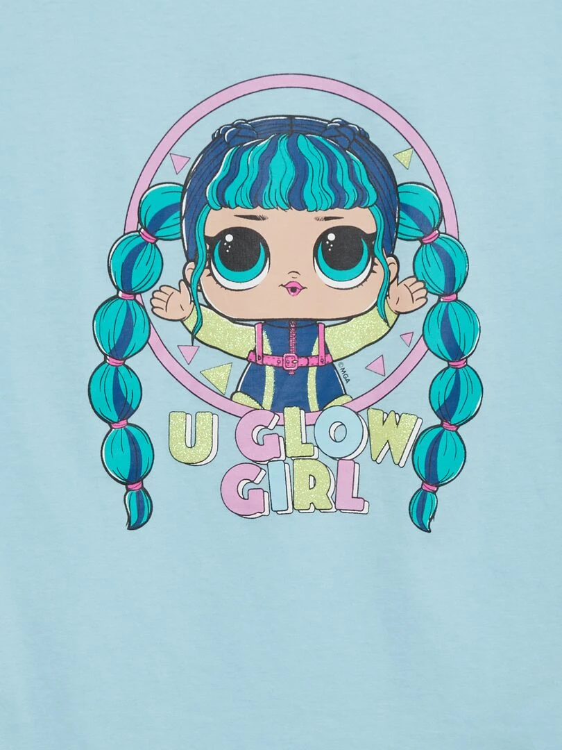 Ensemble t shirt + short 'Lol' 2 pièces bleu