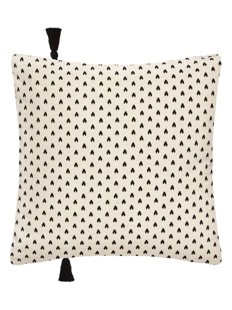 Housse de coussin visage en corde   Beige coquille