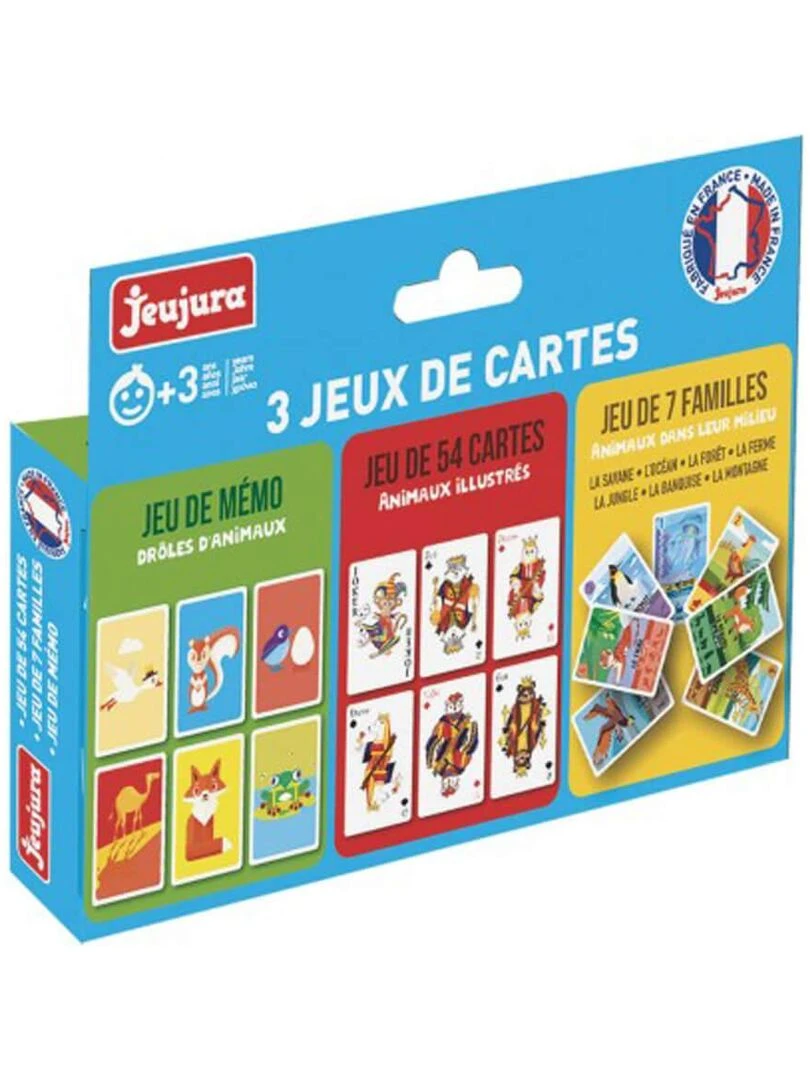 Coffret 3 Jeux De Cartes : 54 Cartes  7 Familles  Memo   N/A