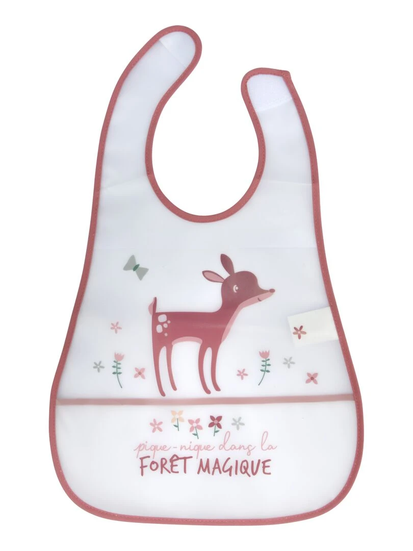 Bavoir bebe avec recuperateur Biche Rouge