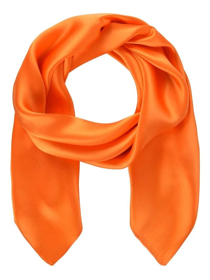 Carré de soie Premium Uni Orange
