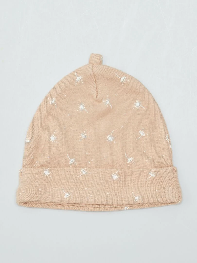 Lot de 2 bonnets de naissance Beige