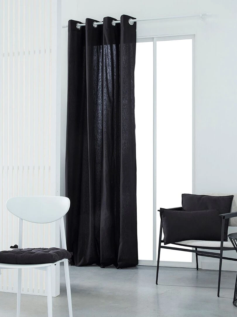 Rideau oeillets 'ESSENTIAL PANAMA' 'TODAY'   Noir