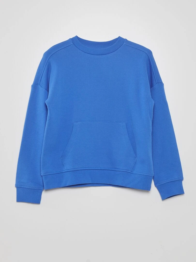 Sweat en molleton fin Mixte Bleu