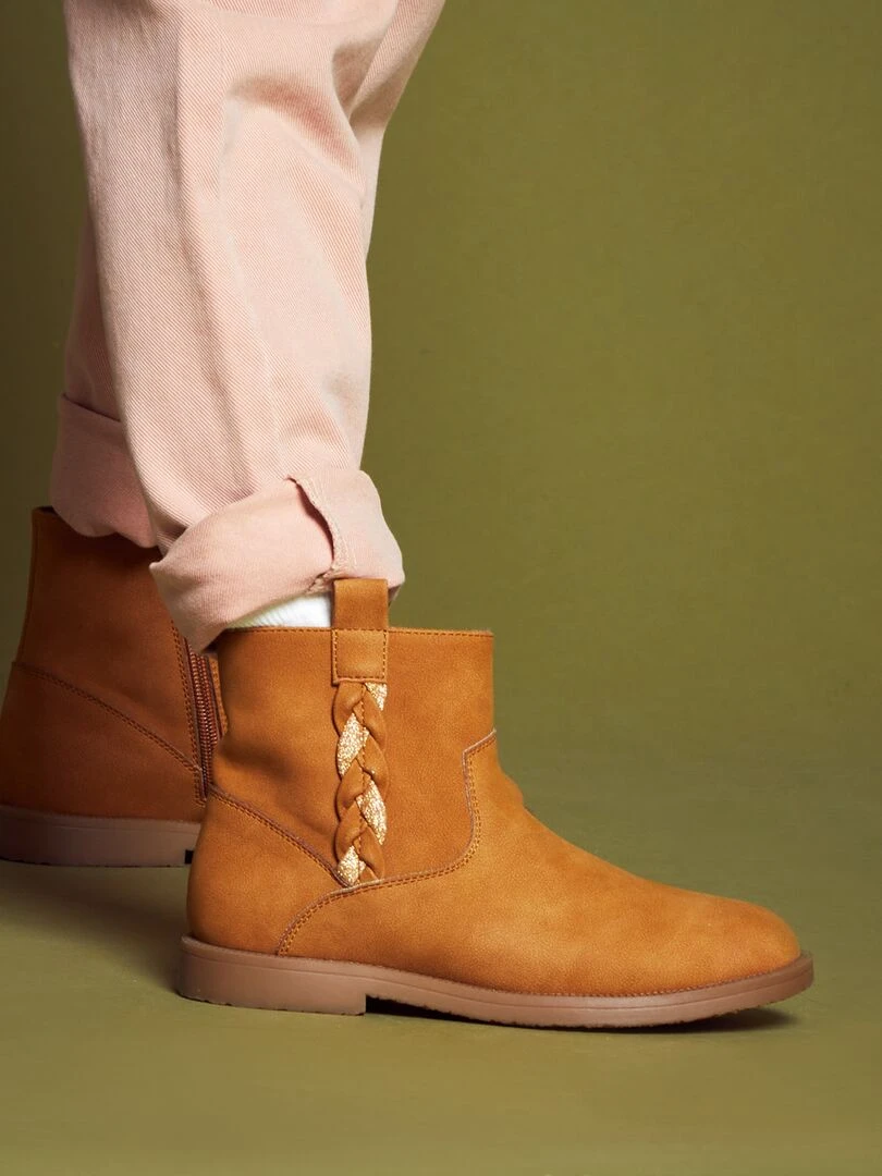 Boots en suédine Marron