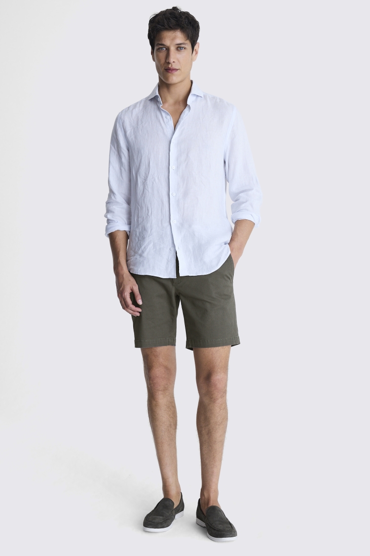 Slim Fit Grey Chino Short   Buy Online at Moss